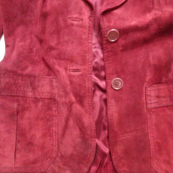 Leather/Suede - Benchmark -Jacket/Blazer - Size 9 - Dark Red - Pre-owned - Picture 4 of 10